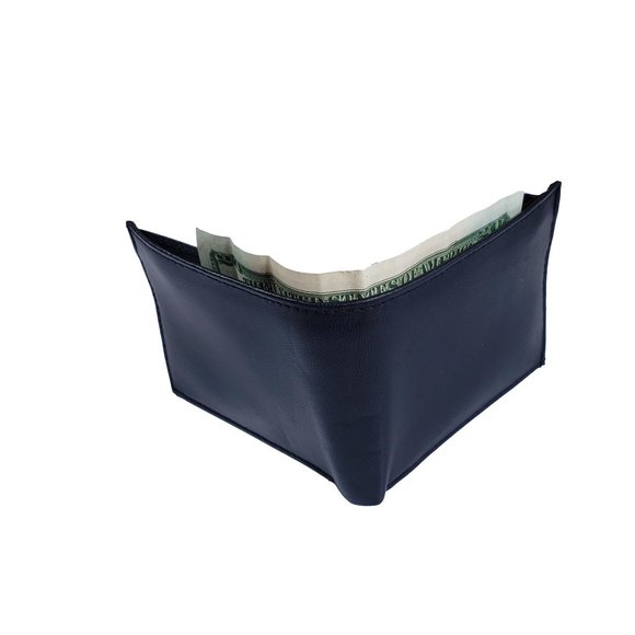 Genuine Leather Traveler Bifold Wallet Button Close - Picture 8 of 8